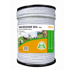Elektroseil - 6mm - 6 x 0,20 Niro - weiß