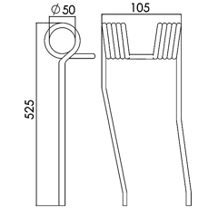 Dent pour faneuse KUHN 57644010 adaptable
