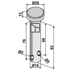 Piton 83 mm pour dents de préparation adaptable - BlackSteel©