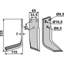 Fräsmesser - links FAH01L Fahr Nachbau
