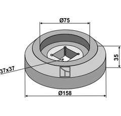 Brida exterior Ø 158 mm 35 mm adaptable
