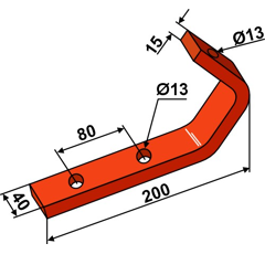 Étrier de retenue 200 x 40 x 15 mm adaptable - BlackSteel©