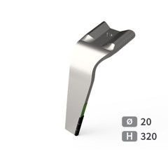 Dent de herse rotative Gauche plaquettes carbure, fixation rapide KUHN 52596510 adaptable