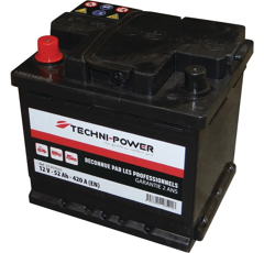 Batterie tracteur 12v 52Ah 420A + à gauche | TECHNI-POWER