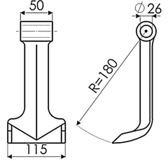 Marteau pour broyeur KUHN 6061699 adaptable - BlackSteel©