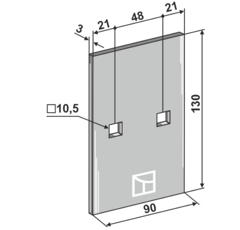 Lemken - 3492001 - Grattoir 130x90x3 - BlackSteel©