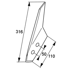 Aileron boulonné 316 x 110 droit pour charrue GREGOIRE & BESSON 173324 origine
