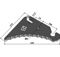 Lame pour presse à balle MASSEY FERGUSON 700741532 adaptable - Blacksteel©