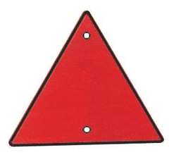 Catadioptre triangulaire rouge 160 mm - autocollant pour tracteur adaptable