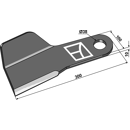 Fléau droit 300 x 100 x 10 mm pour broyeur SPEARHEAD 7770760 adaptable
