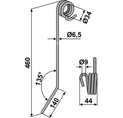 Peigne 460 mm pour semoir REGENT 33.45.150 adaptable - Blacksteel©