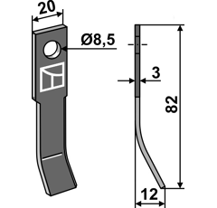 Couteau Y pour broyeur STIGA 1319-1721-01 adaptable - Blacksteel©