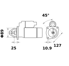 Démarreur MAHLE LETRIKA 12 V - 2,8 kW / MS 346