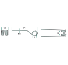 Dent pour faneuse DEUTZ-FAHR KH500DN adaptable