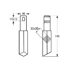 Dent forgée pour herse rotative CELLI 4225384 adaptable