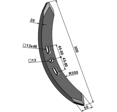 Soc 500 mm pour cultivateur adaptable