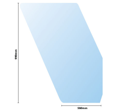 Cristal de puerta derecha curvo para tractor FIAT 5108670 adaptable