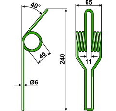 Griffe Ø6mm (Ressort) pour semoir adaptable - Blacksteel©