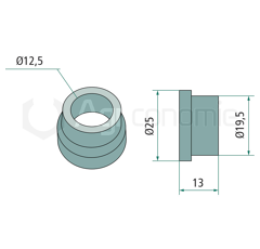 Entretoise 13x12,5 pour broyeur DOPPSTADT adaptable 