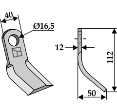 Couteau-Y pour broyeur 112x40mm BECCHIO & MANDRILE adaptable - Blacksteel©