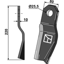 Couteau torsadé droit pour broyeur RÖLL 690616 adaptable - Blacksteel©