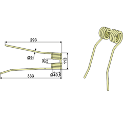 Dent de fenaison gauche beige PZ 193 adaptable - BlackSteel©
