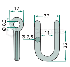 Manille 36x25,5 pour broyeur AGRIA adaptable 