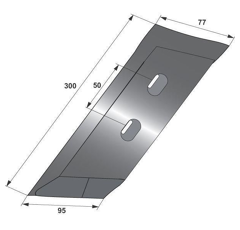 Punta 2 orificios para arado reversible izqda. G&B 177327 adaptable