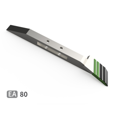 Barre avec pointe Gauche soudée, plaquettes carbure, plaquettes carbure arrière et rechargement RAZOL 888701 adaptable