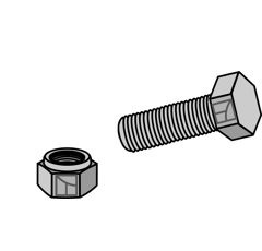 Boulon avec écrou à freinage interne - M10x1,5 x35- 8.8