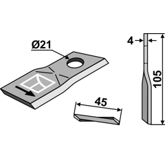 Couteau rotatif 1832532 adaptable - BlackSteel©