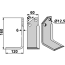 Fräsmesser Links 160 x 60 Tortella TOR11L Nachbau