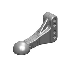 Kugelzugöse Kugel 80,Lochabstand 40 / 100 mm, 4-Loch,gewinkelt, John Deere Grün, Scharmüller