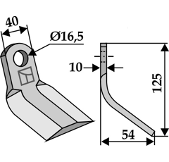 Couteau-Y pour broyeur 125x40mm BREVIGLIERI adaptable - Blacksteel©
