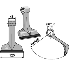 Marteau pour broyeur 125x46mm renforcé MASCHIO / GASPARDO T30004025 Adaptable Blacksteel©