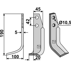 Lame gauche pour fraise GOLDONI 14487 adaptable