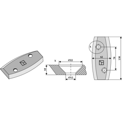 Couteau pour autochargeuse LOGIFEED & R.M.H. 553042100 adaptable - Blacksteel©