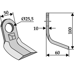 Y-Messer für Mulcher HYMACH 024G Nachbau  