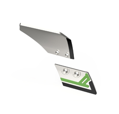 Ensemble soc de rasette Droit avec plaquettes carbure et rechargement + versoir de rasette Droit avec plaquettes carbure GRÉGOIRE BESSON 19113 adaptable