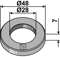 Rondelle 48x7x28 pour broyeur adaptable - Blacksteel©