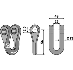 Schäkel 56 x 49 für Mulcher KUHN – Nachbau  