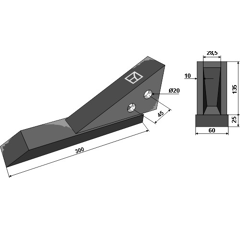 Pointe de soc de sous-soleuse pour cultivateur FROST 06702 adaptable