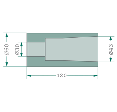 Douille à souder 120 mm pour tracteur WEIDEMANN 18100-33 adaptable