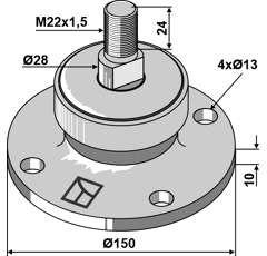 Lager - M22x1,5 - Stärke 10 - Außendurchmesser 150 - Ø100 - Mehrere Marken
