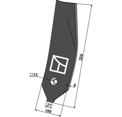Randleitblech KR10 - links 3374491M Lemken Karat Nachbau