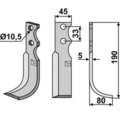 Lame droite pour Fraise/Rotavator FM-MATRAS MT14 adaptable 