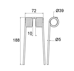 Dent de pick-up pour presse JOHN DEERE CC32965 adaptable