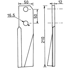 Lame droite pour fraise-rotavator KUHN 51916500 origine