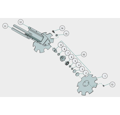 Vis M20 x 45 mm pour déchaumeur à disque HORSCH 00360195 adaptable