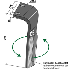 Kreiseleggenzinken 115x18 links beschichtet Nachbau